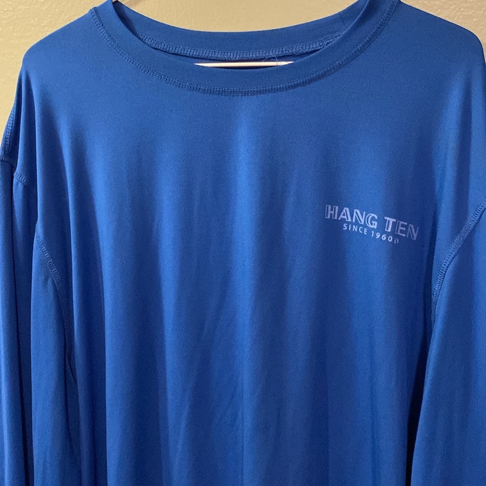 Hang Ten Sun Protection UPF 50 Tee XL Blue Beach Surf Rash Guard